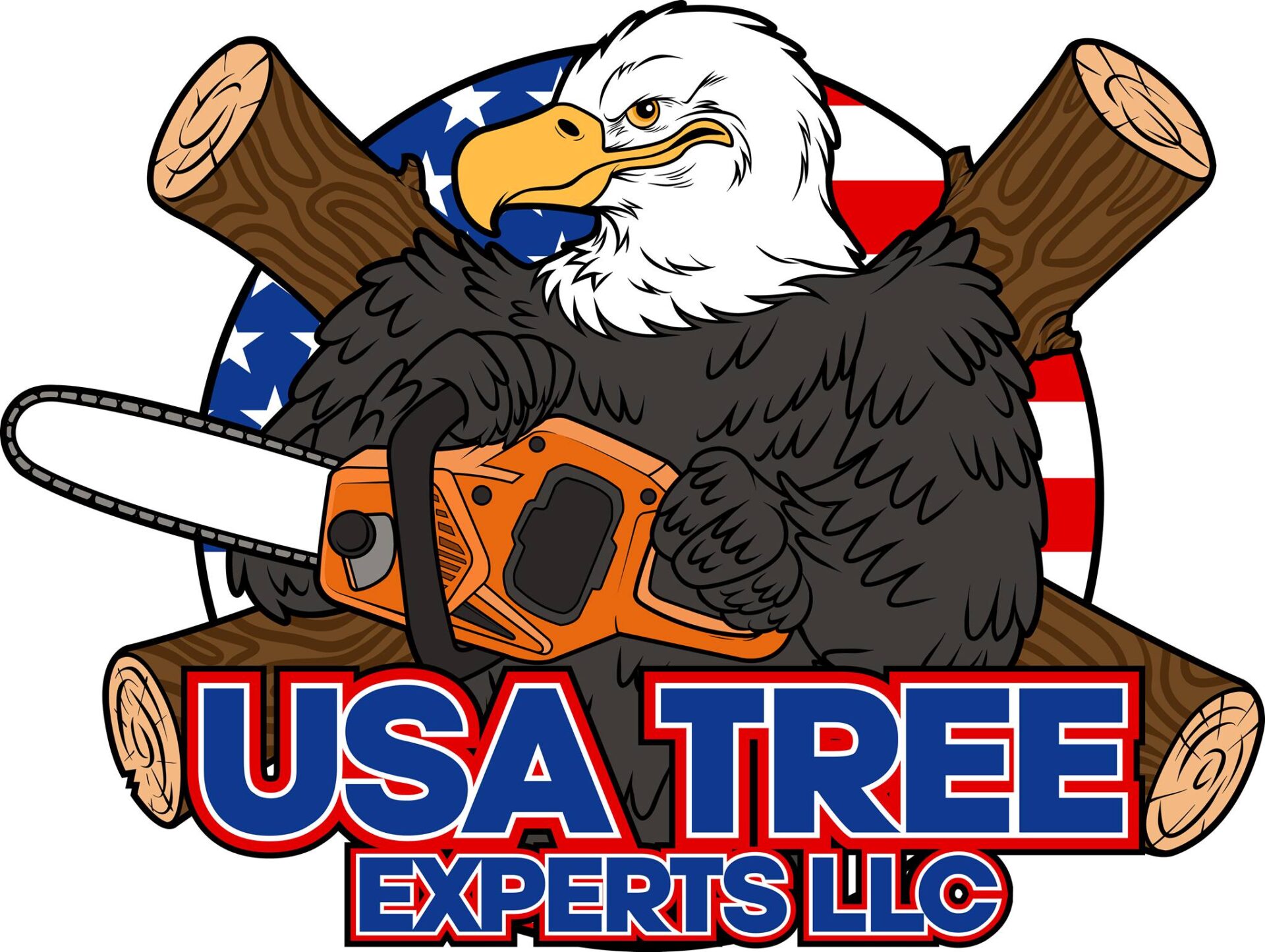 292309926_509258314294263_6126375969143898165_n USA Tree Experts logo featuring an eagle, American flag, and professional tree service branding